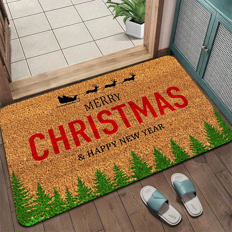 Kerstdeurmat | Kerstboomdesign | Weerbestendig | Antislipachterkant