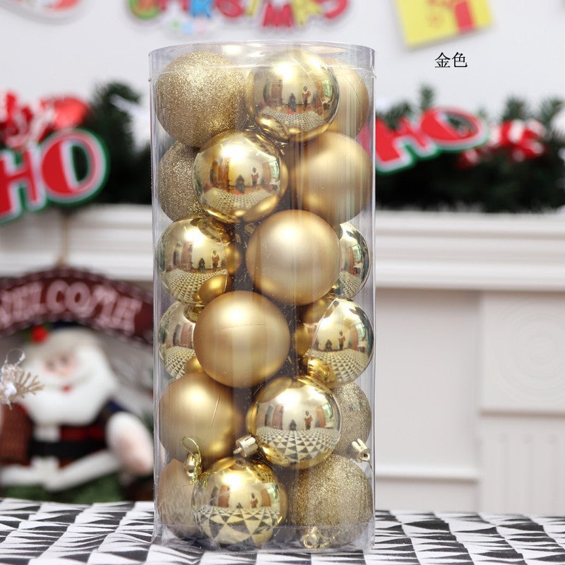 Kerstballenset met ornamenten in verschillende structuren
