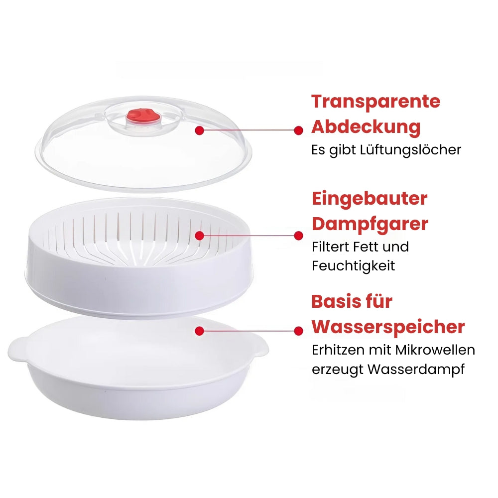 MicroVapor - Microwave-safe plastic steamer with lid [Last day sale] 