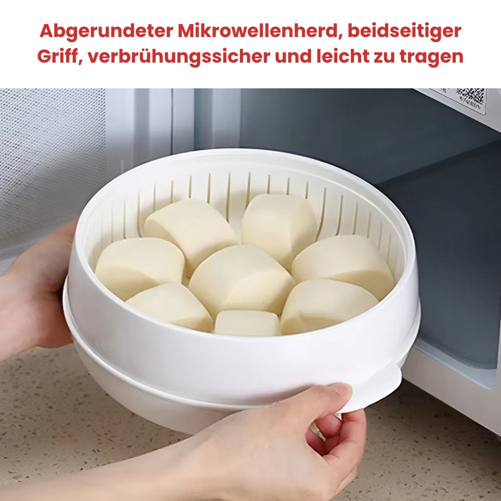 MicroVapor - Microwave-safe plastic steamer with lid [Last day sale] 