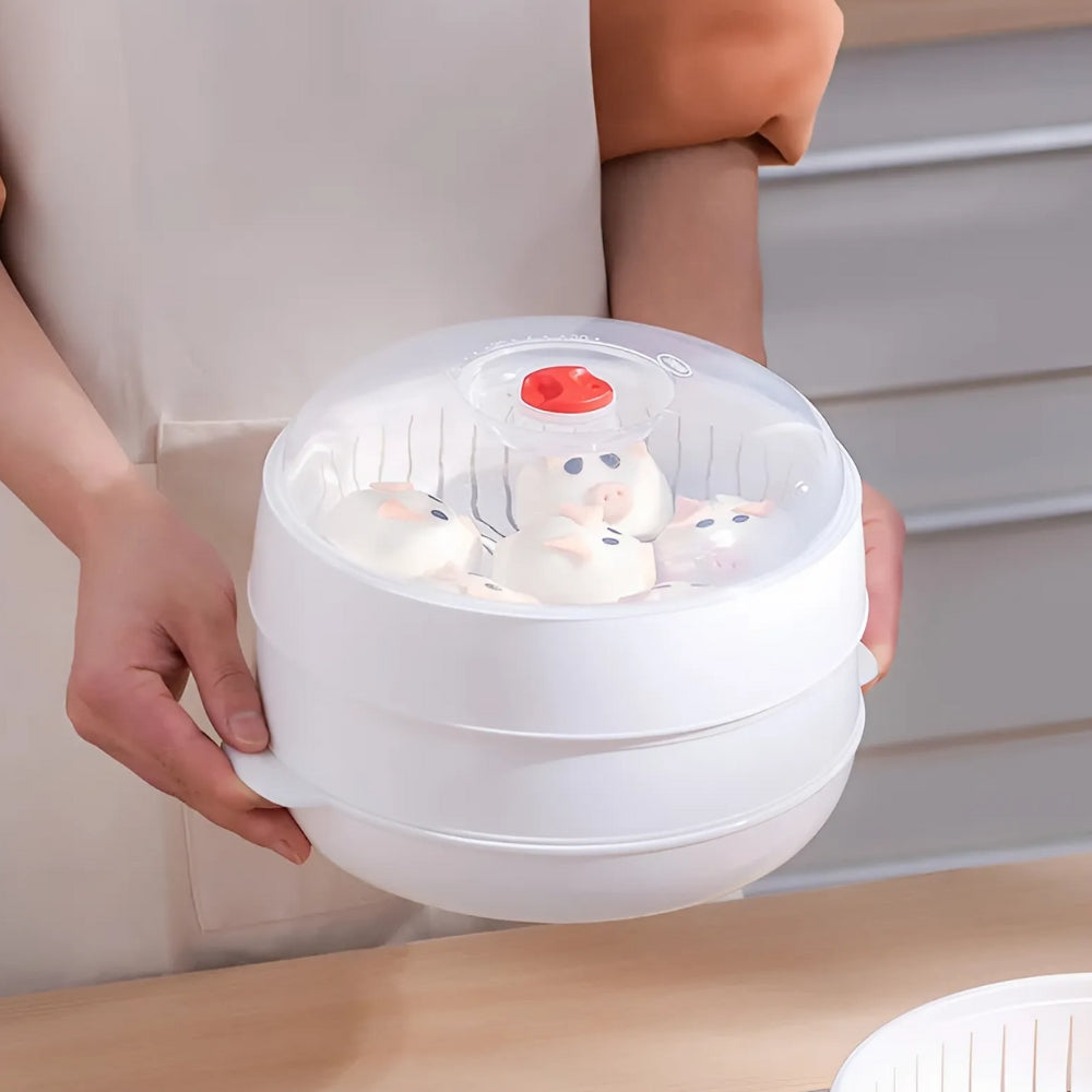 MicroVapor - Microwave-safe plastic steamer with lid [Last day sale] 