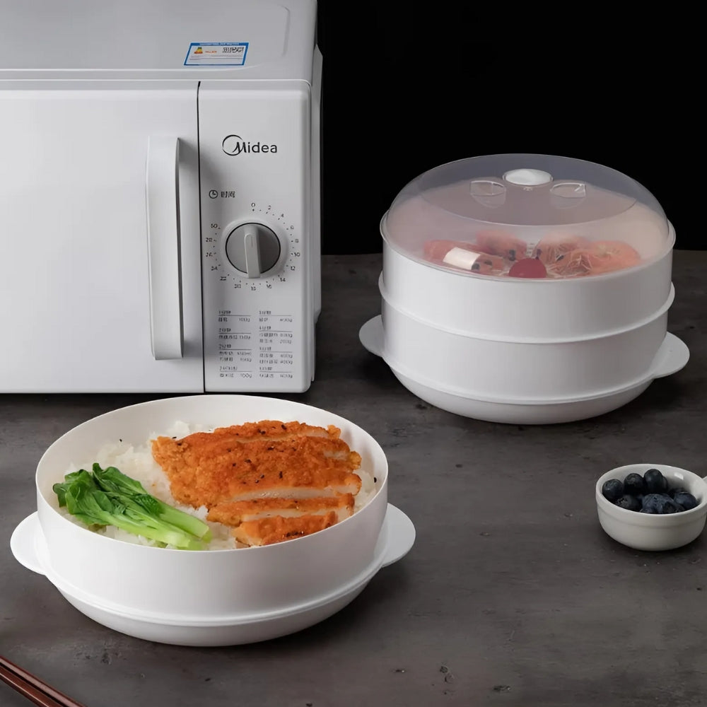 MicroVapor - Microwave-safe plastic steamer with lid [Last day sale] 