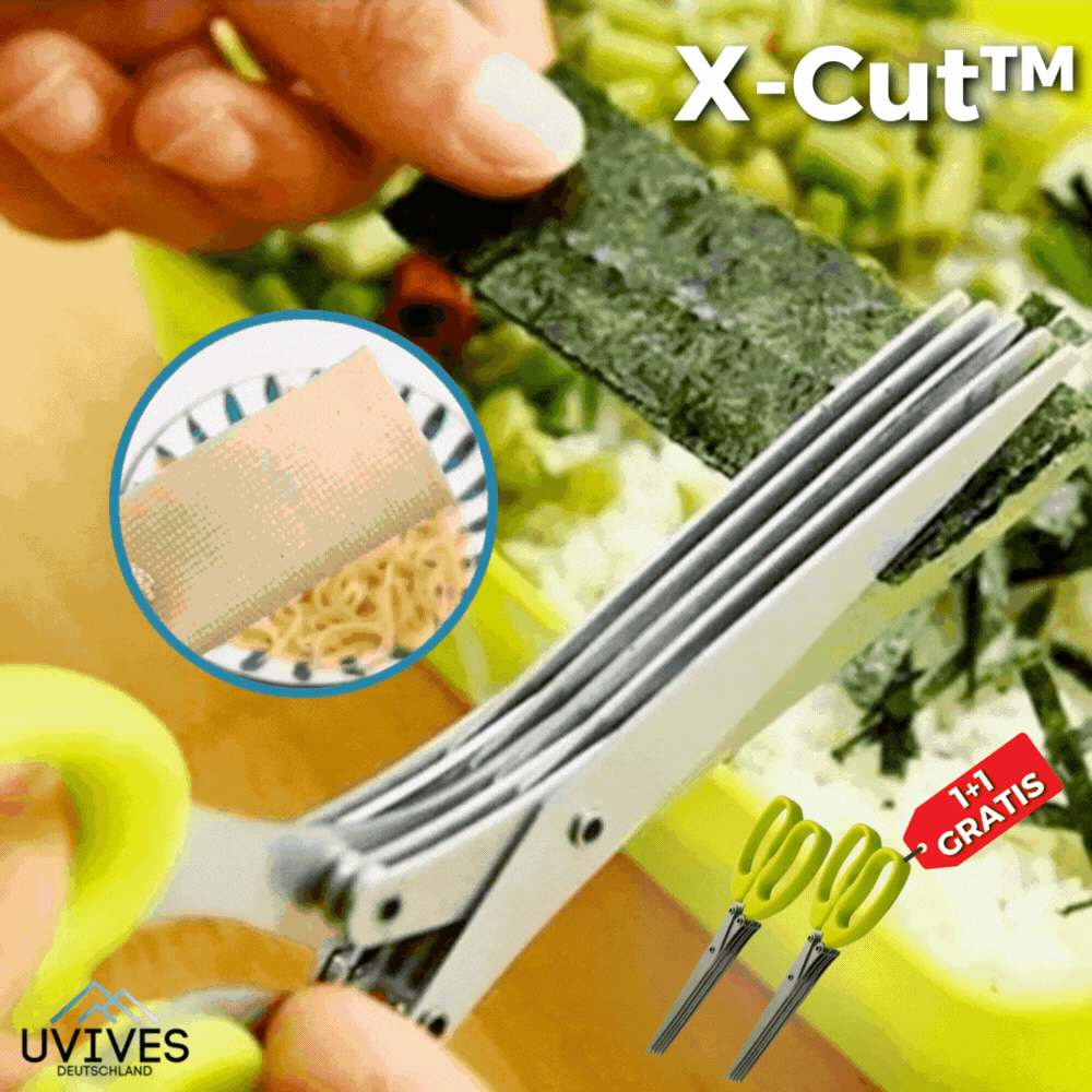Buy 1+1 FREE | X-Cut™ - 5 Blades Kitchen Salad Scissors [Last Day Sale]