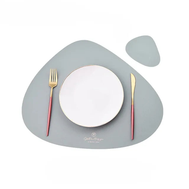 50% OFF | PrestigeMat - Elegant set of PU leather placemats and coasters [Last day of sale]