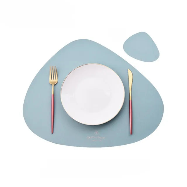 50% OFF | PrestigeMat - Elegant set of PU leather placemats and coasters [Last day of sale]