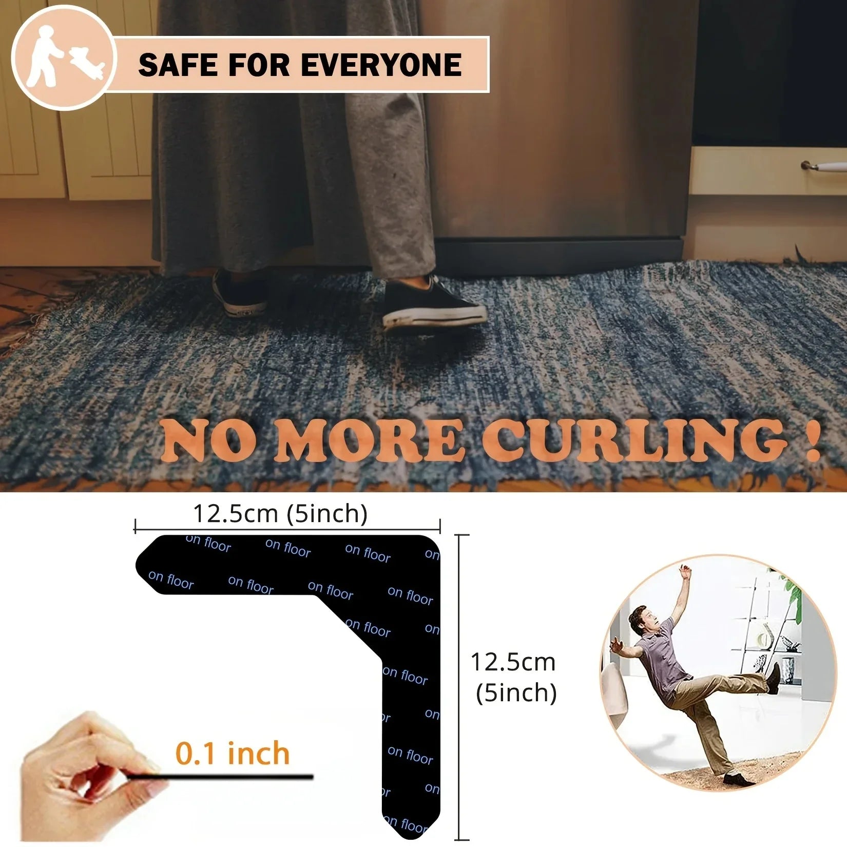2+2 FREE | GripTite - L-shaped, non-slip carpet grippers for carpets and hardwood floors [Last day sale] 