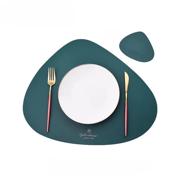 50% OFF | PrestigeMat - Elegant set of PU leather placemats and coasters [Last day of sale]