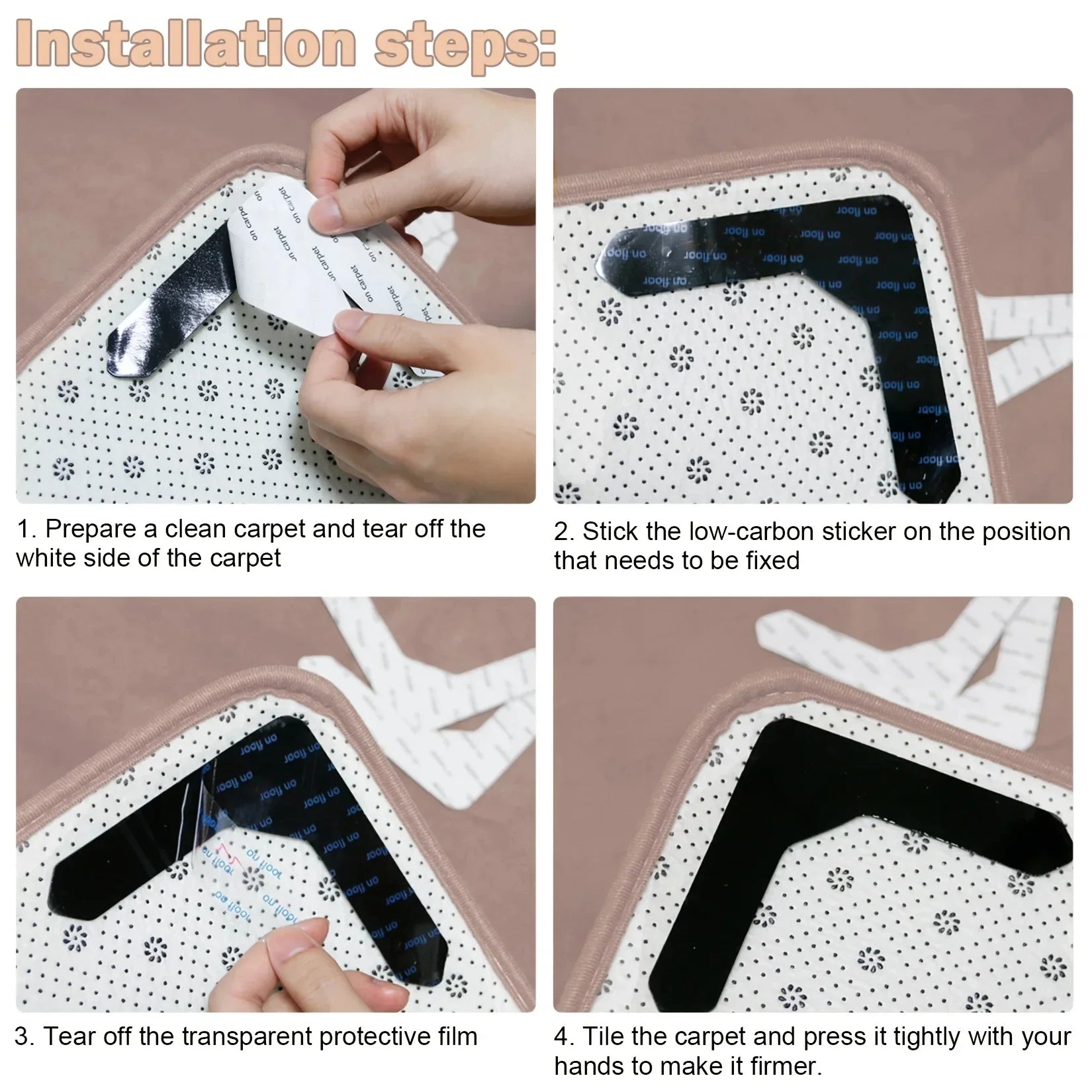 2+2 FREE | GripTite - L-shaped, non-slip carpet grippers for carpets and hardwood floors [Last day sale] 