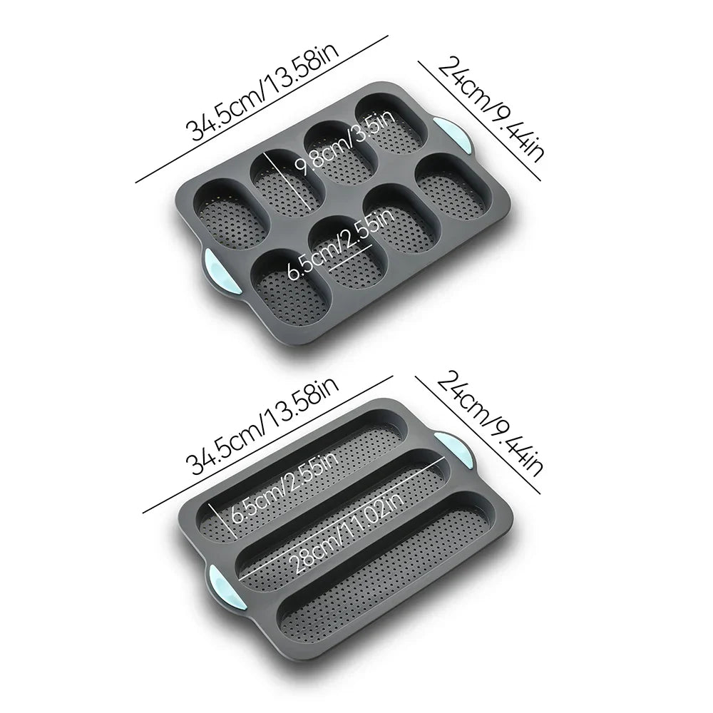 CrustyBake - Silicone Baguette Baking Pan with Non-Stick Coating