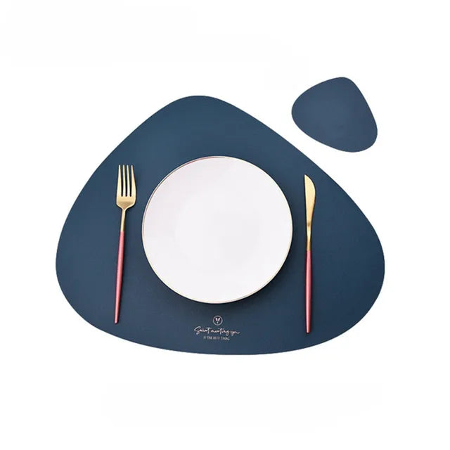 50% OFF | PrestigeMat - Elegant set of PU leather placemats and coasters [Last day of sale]