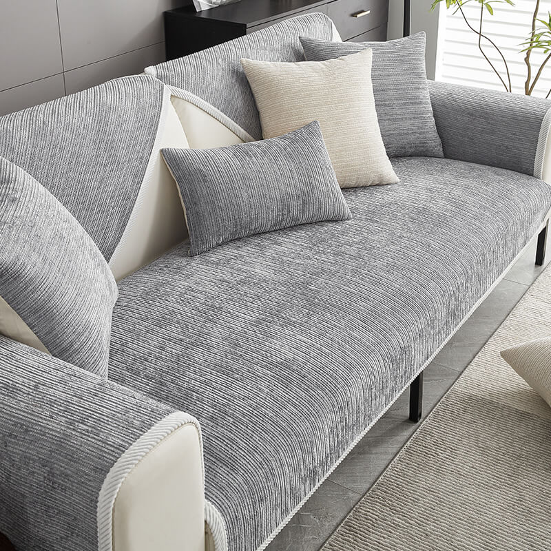 SofaRenew™️ - Striped Chenille Anti-Scratch Sofa Cover [Last Day Sale]