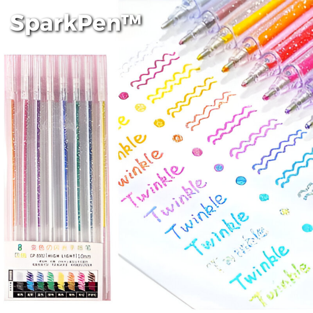 4+4 FREE | SparkPen™ - Glitter Gel Pen Set [Last-day sale]