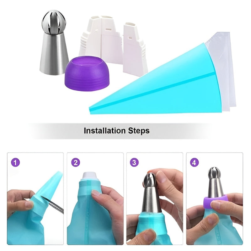50% OFF | SwirlyBake™ - Russian Burner Ball Flour Nozzle Stainless Steel Tubing 