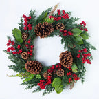 Kerstkrans | Cipresgroen & Rode Bessen | Binnen & Buiten