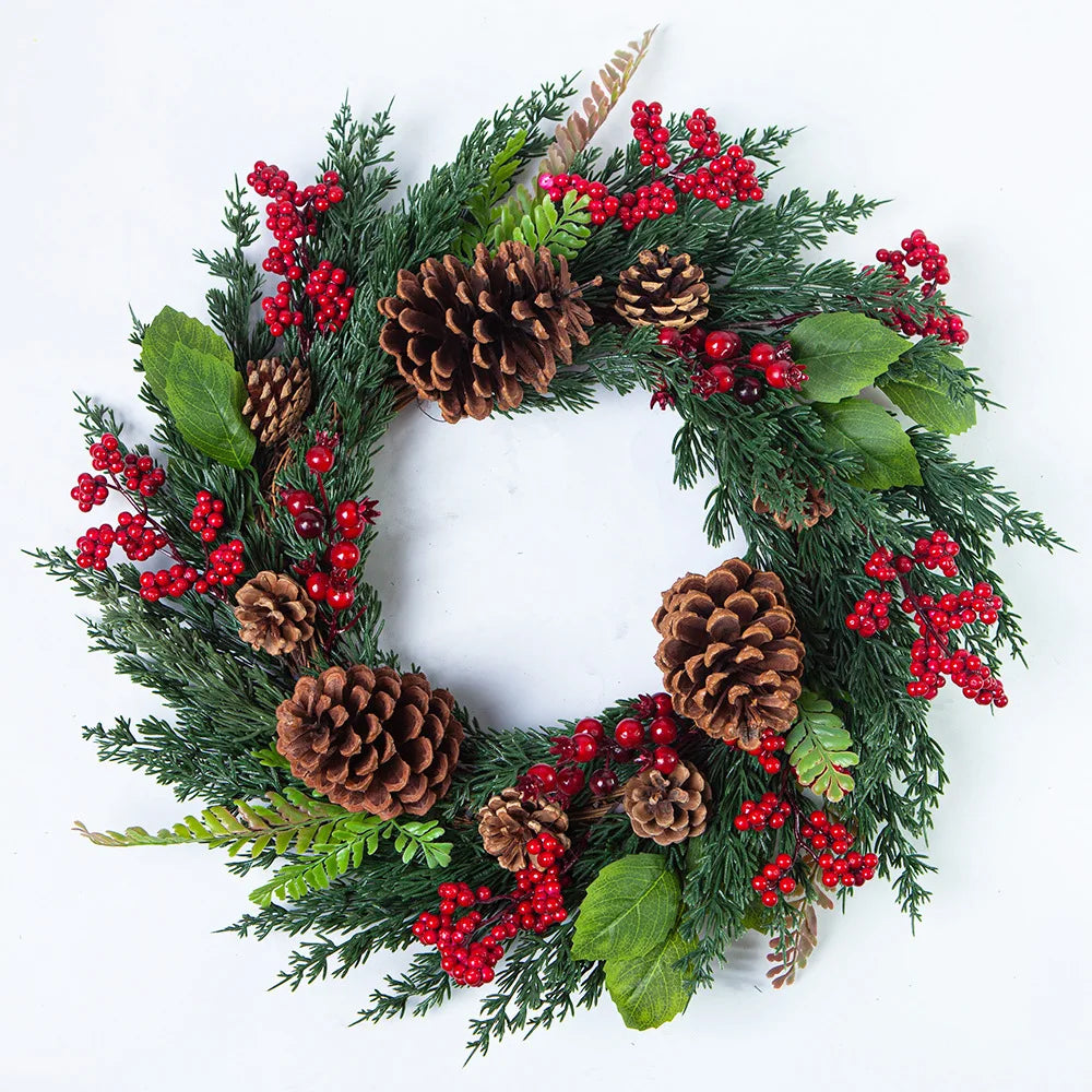 Kerstkrans | Cipresgroen & Rode Bessen | Binnen & Buiten