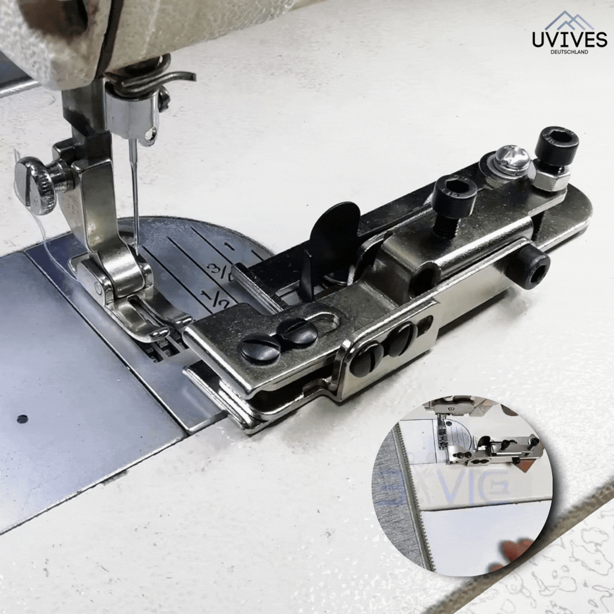ZipFix™ - zipper foot for positioning the stitch line