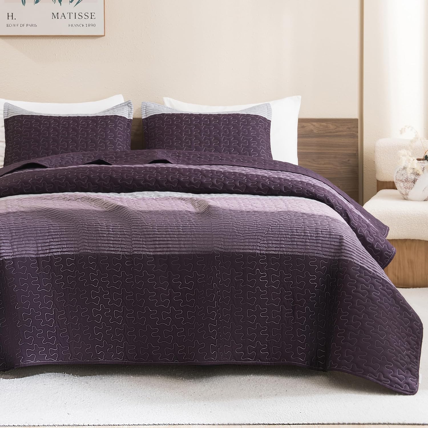 Gestreept Comfortdekbed Set met Zachte Wolkachtige Textuur