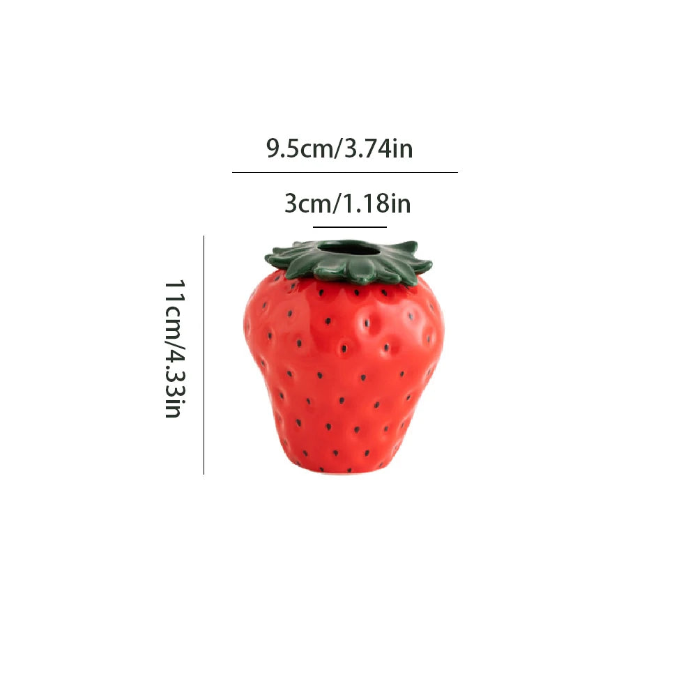 Handgemaakte keramische aardbeivaas