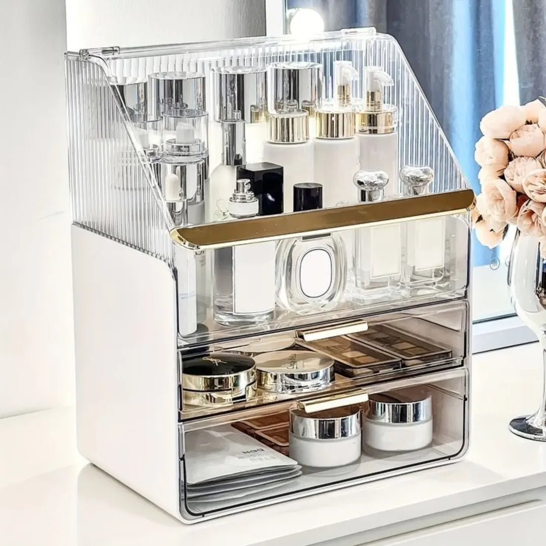 GlowEase™ - Multifunctionele stofdichte cosmetica organizer doos