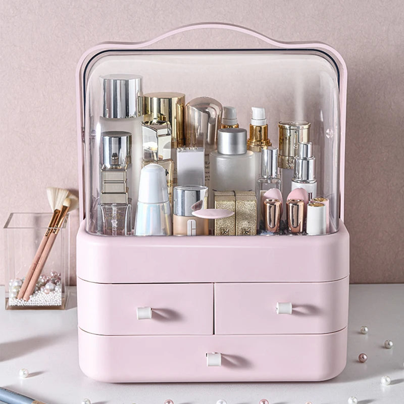 GlowNest™ Draagbare Make-up Organizer met Handgreep en Laden