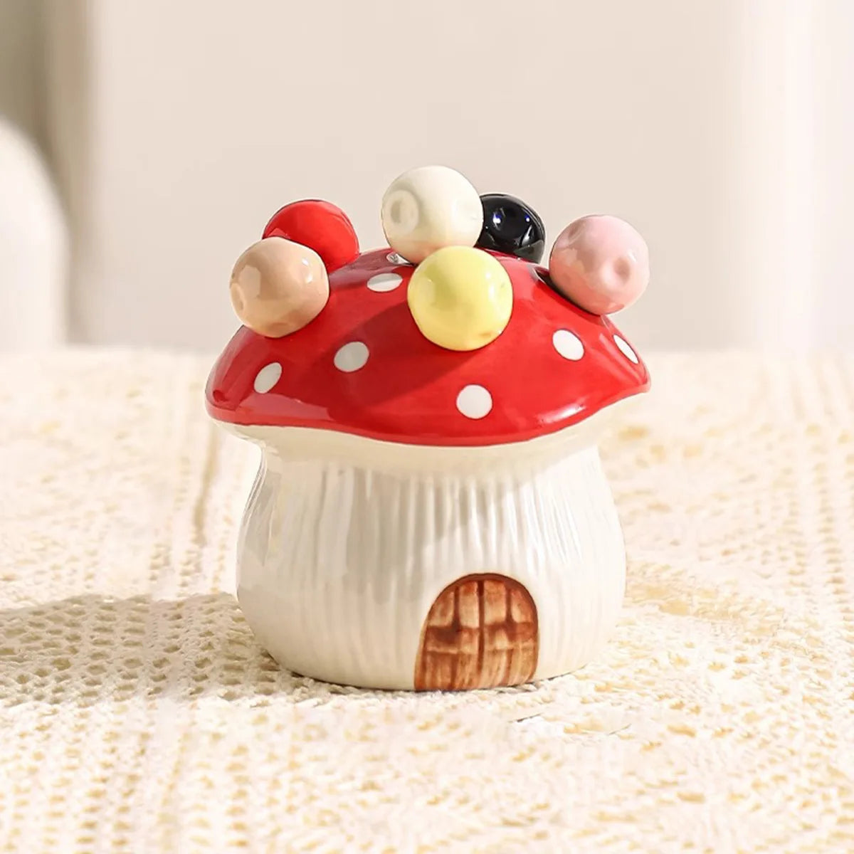 Rustieke Handgemaakte Fruitvork in Paddestoelvorm