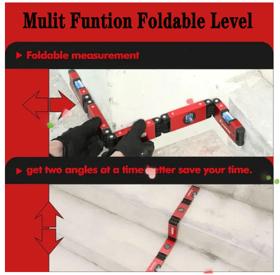 Multifunctionele Opvouwbare Waterpas voor Precieze Doe-Het-Zelf Projecten