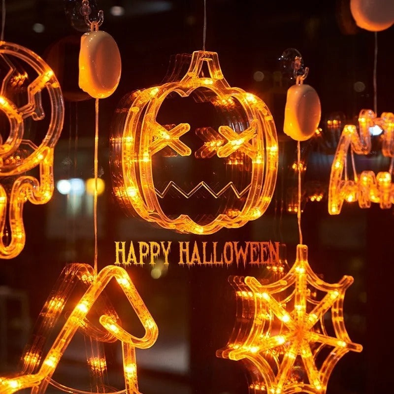 Warme LED-pompoenglowlamp met zuignap voor feestelijke decoratie