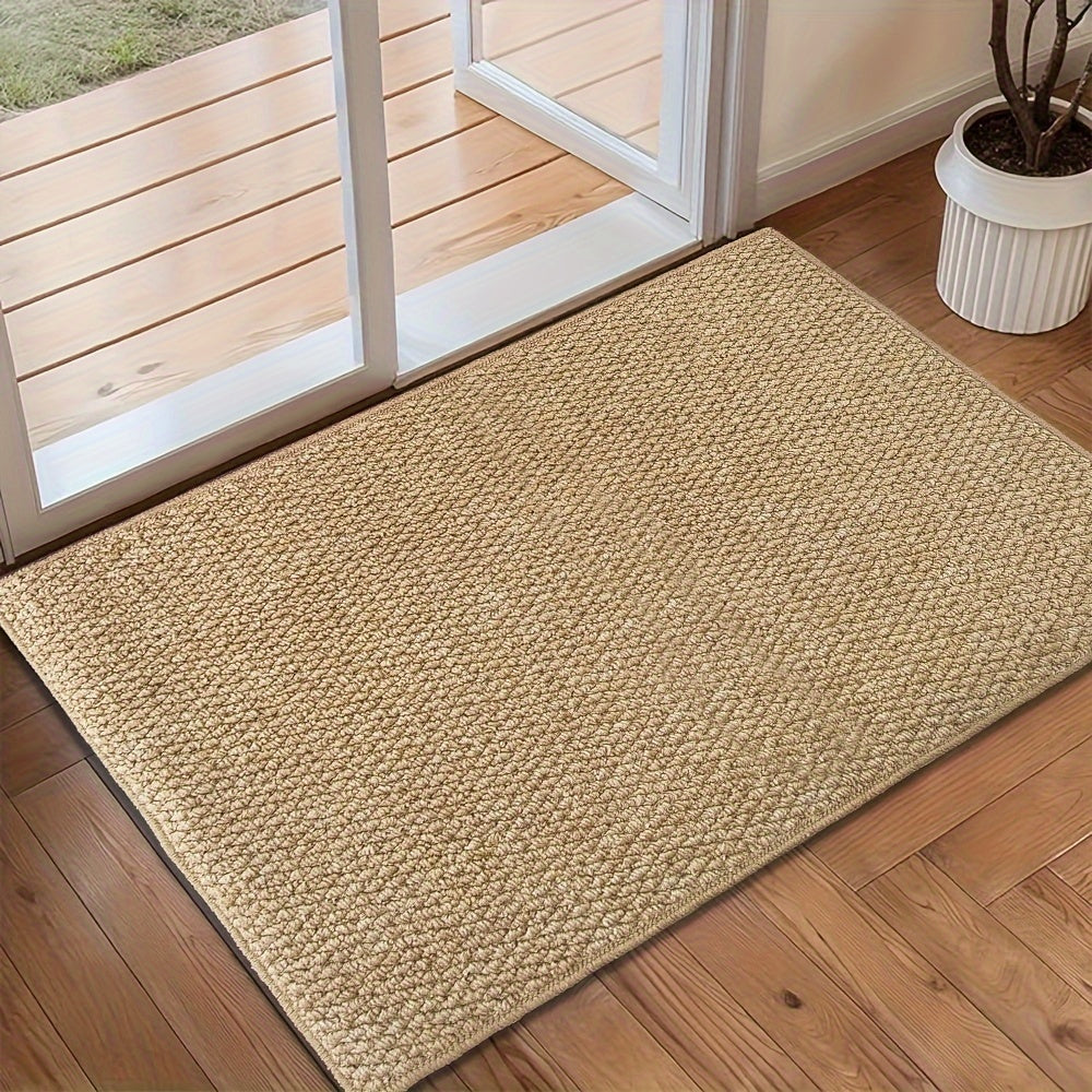 Wasbare antislip deurmat met gevlochten structuur bij een entree