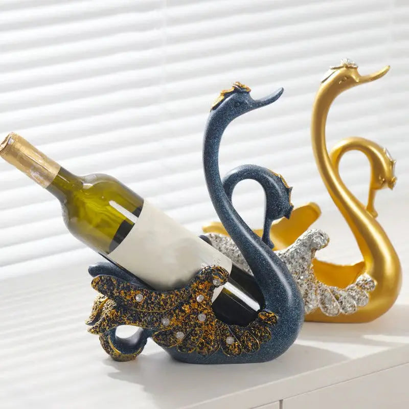 Elegante Zwaan Wijnfleshouder Decoratief Accent