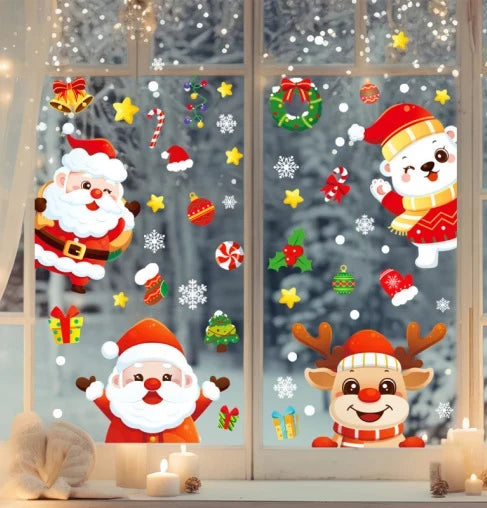 Wateraanbrengbare raamstickers voor winterse raamdecoratie