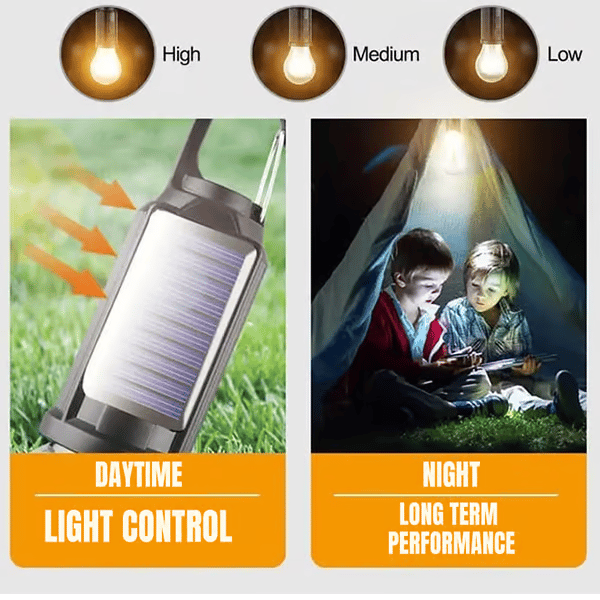 SolariLite - Compact LED camping lamp with solar charging