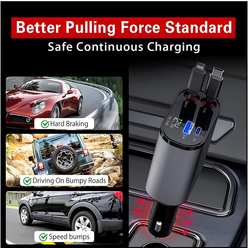 4-in-1 Auto-oplader Organizer en Snellaad Hub