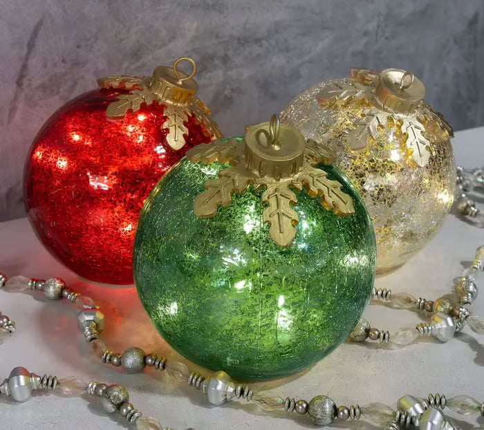 Feestelijke glazen kersttafeldécoratie set van 3