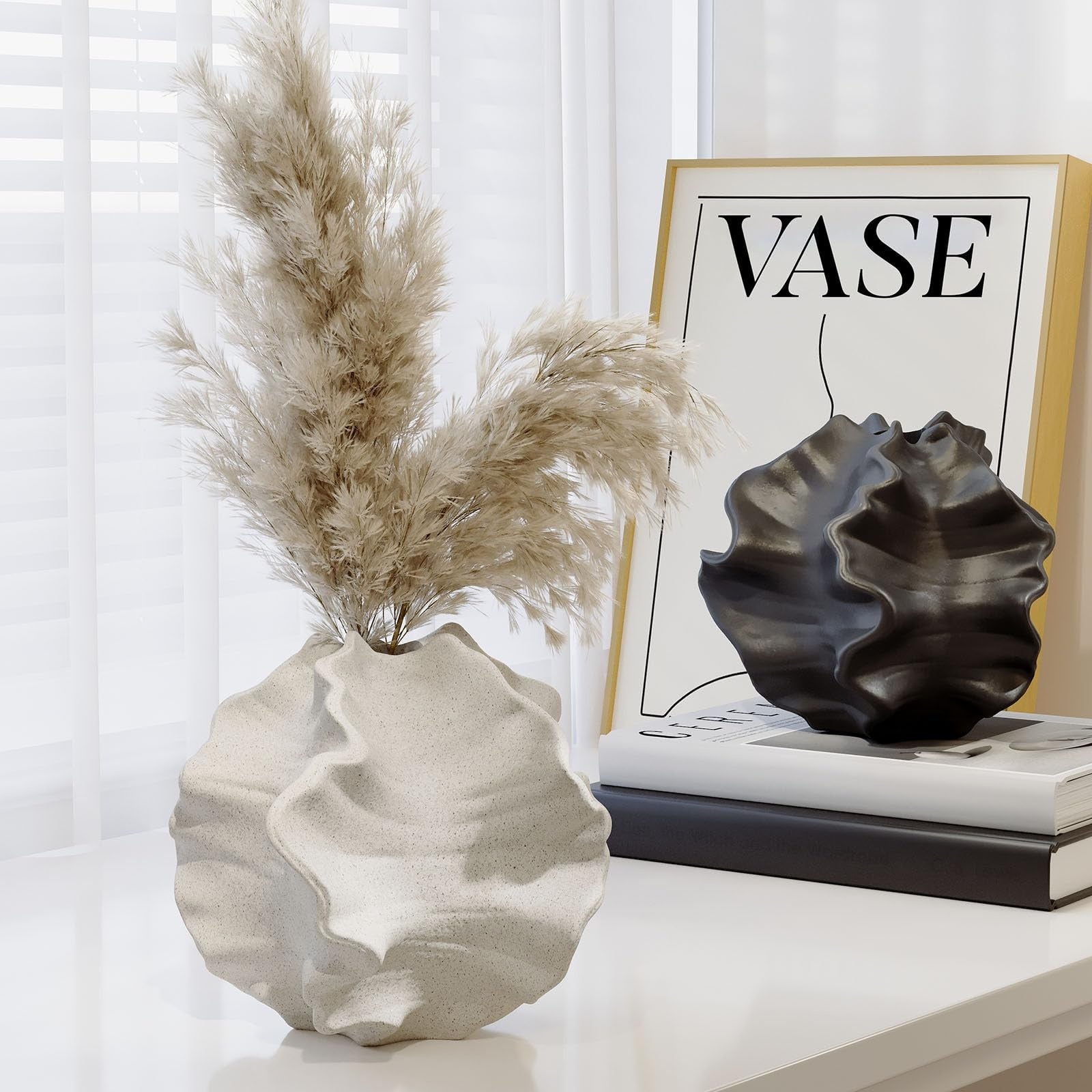 Golvende Muurdecoratie met Oceaangeïnspireerde Textuur voor Elegante Interieurs