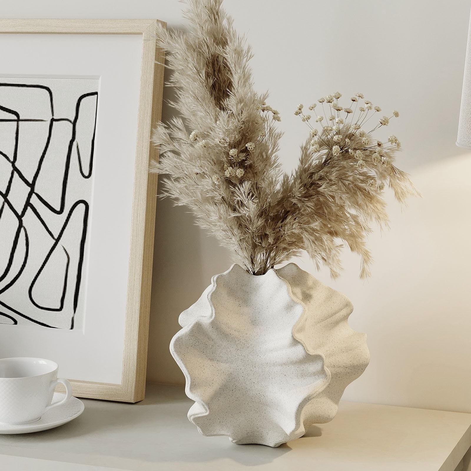 Golvende Muurdecoratie met Oceaangeïnspireerde Textuur voor Elegante Interieurs