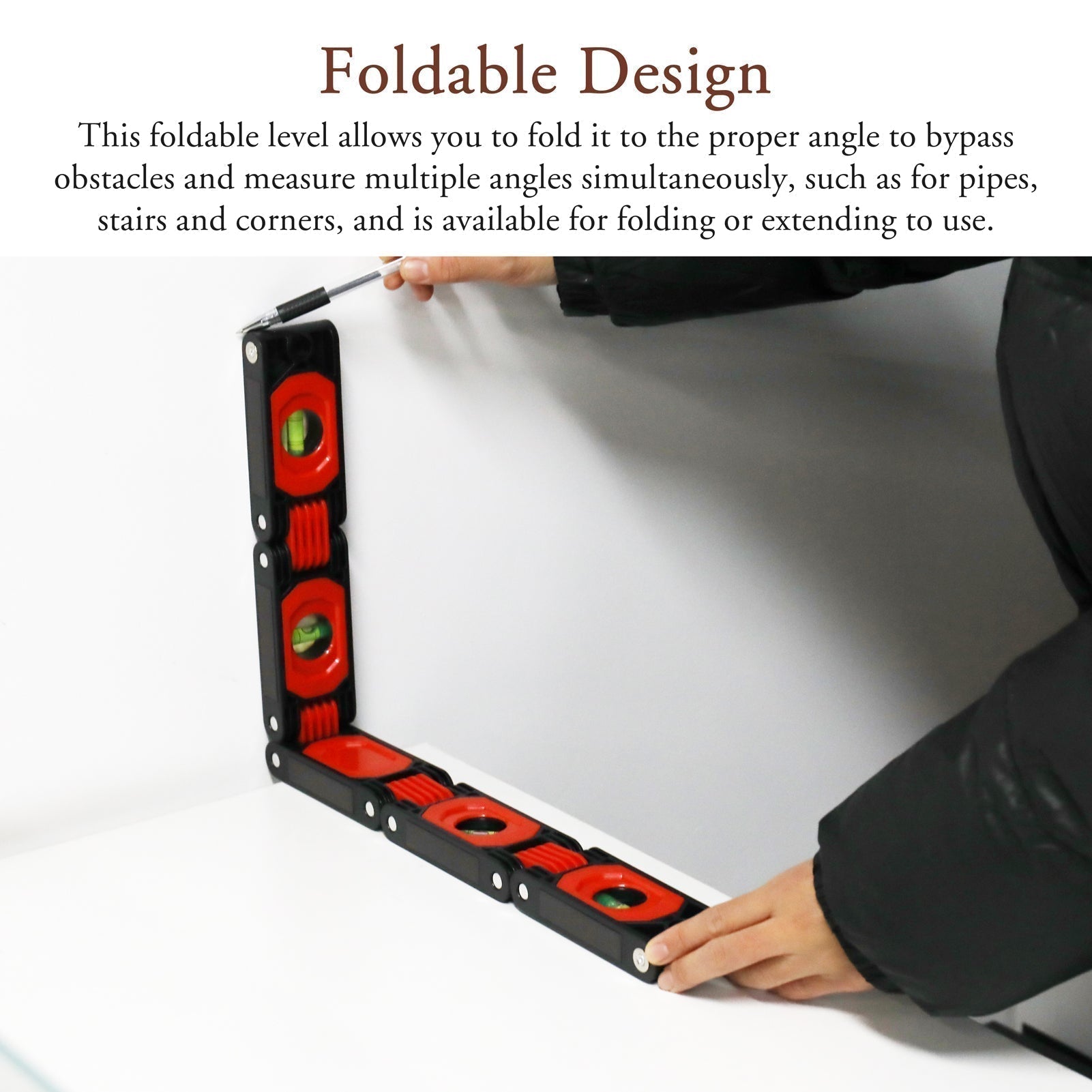Multifunctionele Opvouwbare Waterpas voor Precieze Doe-Het-Zelf Projecten