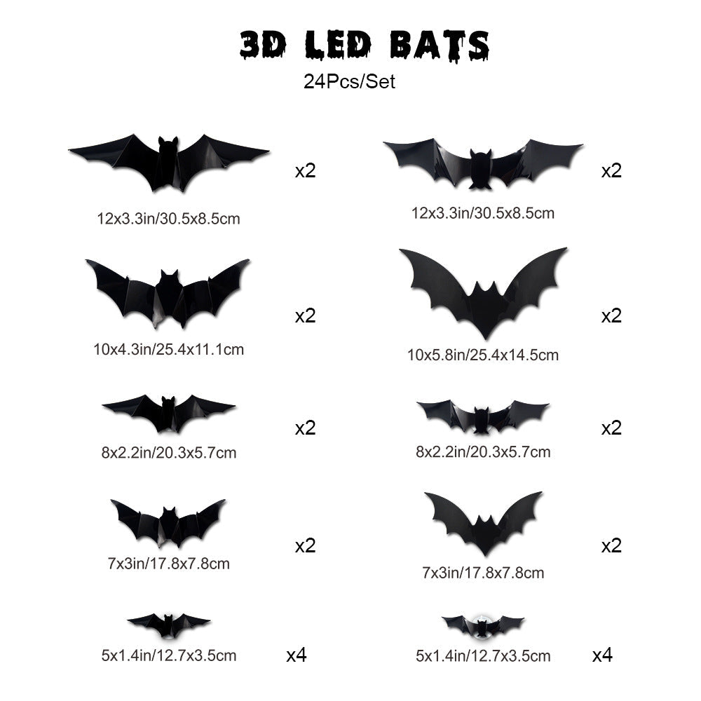 Griezelige Halloween LED 3D Vleermuis Wanddecoratie