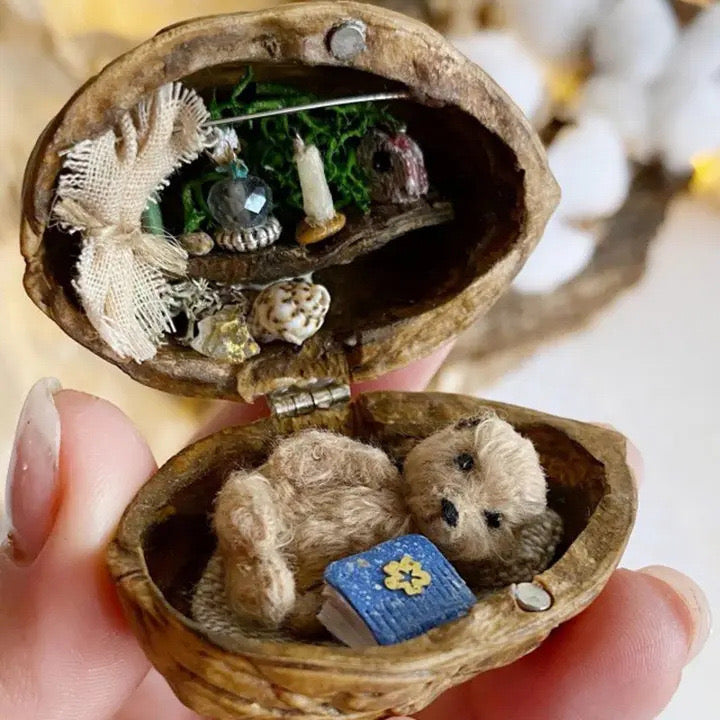 50% OFF | BirchBloom - Handmade Walnut Shell Dollhouse [Last Day Sale]