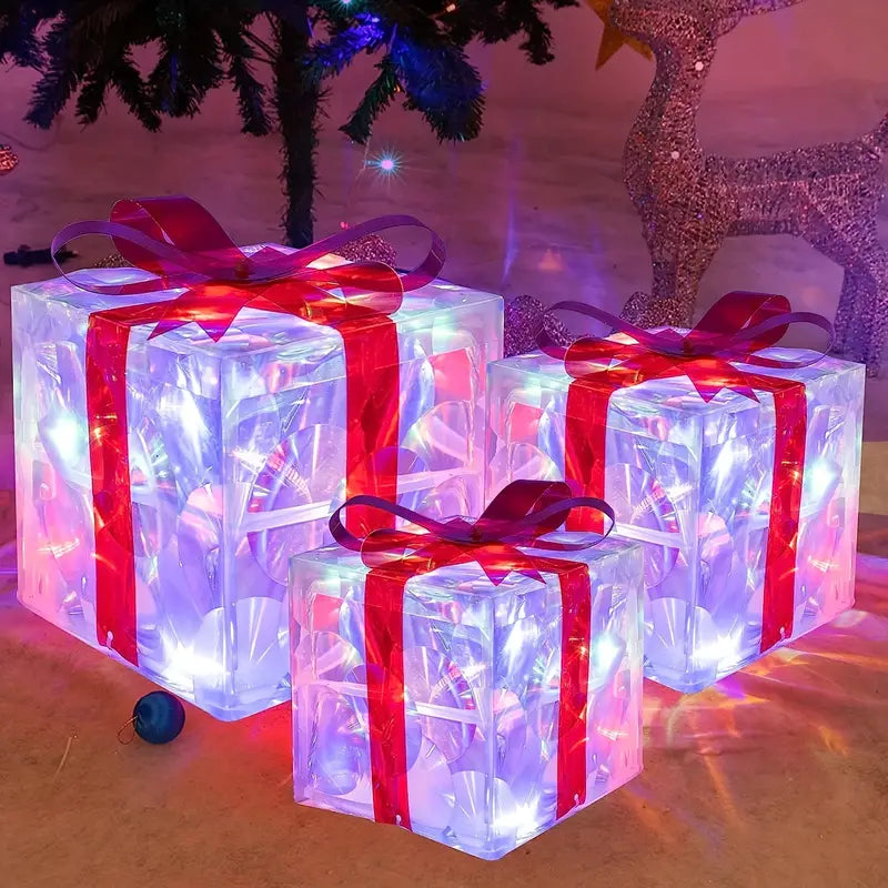 Feestelijke LED Licht Geschenkdoos Set voor Vakantie Decoratie
