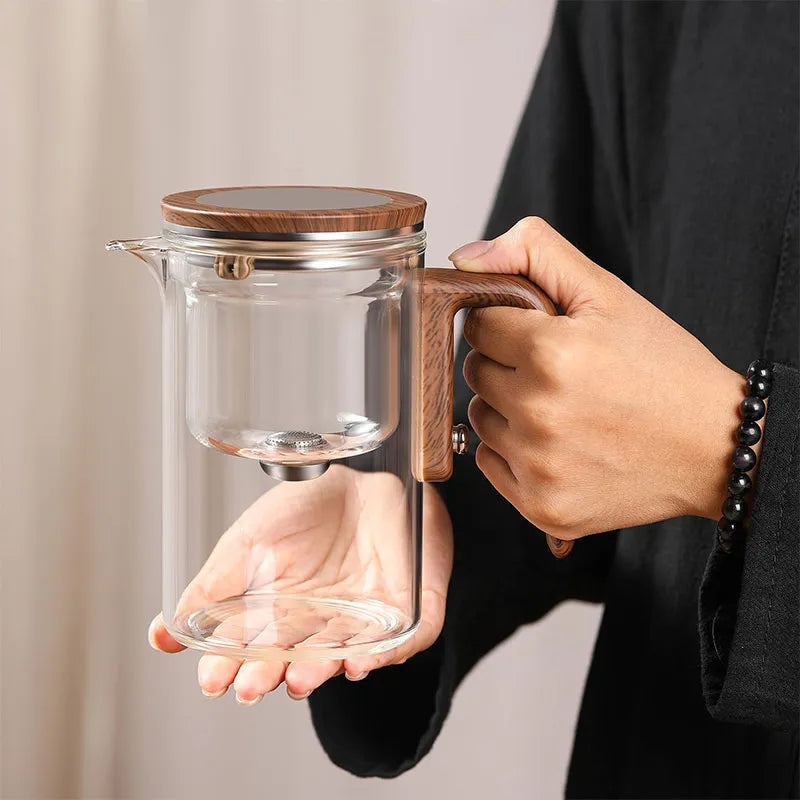 Elegante hittebestendige glazen theepot voor losse thee zetten