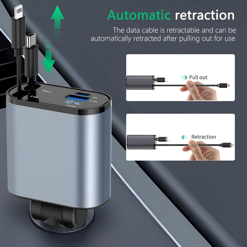 4-in-1 Auto-oplader Organizer en Snellaad Hub