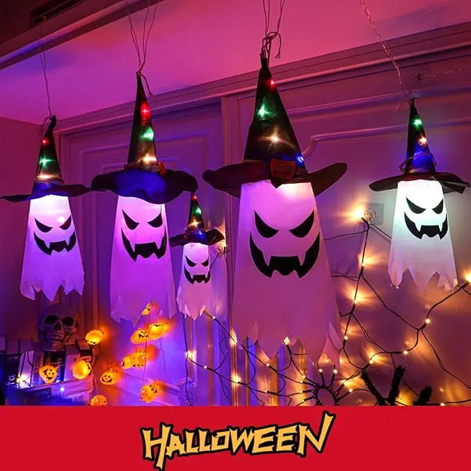 Spookachtige Geestenhoed LED Lantaarn Sfeerverlichting Set