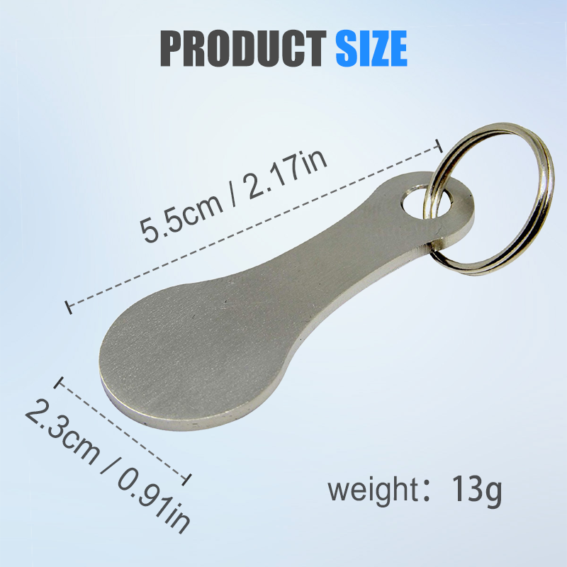 Minimalistische roestvrijstalen winkelmunt sleutelhanger set