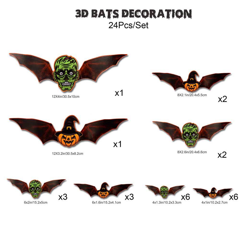 Griezelige Halloween LED 3D Vleermuis Wanddecoratie