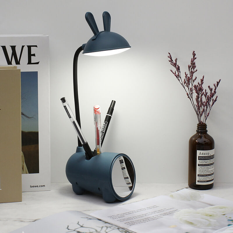 Moderne LED-bureaulamp met pennenhouder en touchbediening