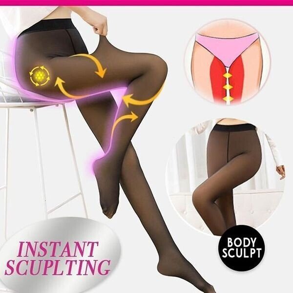 Buy 1+1 FREE | WinterGlam - Clean Legs Fake Sheer Warm Plush Lined Elastic Pantyhose [Last Day Sale]