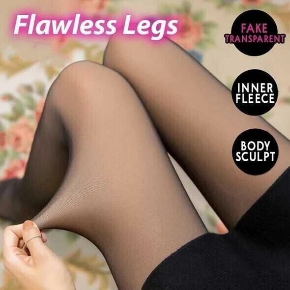 Buy 1+1 FREE | WinterGlam - Clean Legs Fake Sheer Warm Plush Lined Elastic Pantyhose [Last Day Sale]
