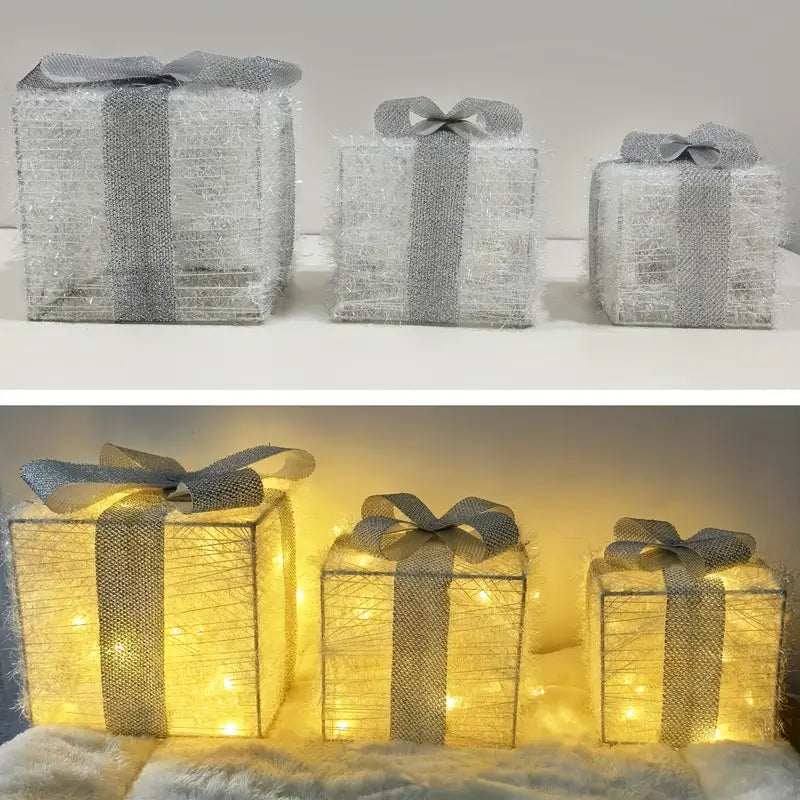 Feestelijke LED Licht Geschenkdoos Set voor Vakantie Decoratie