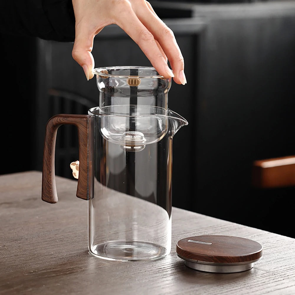 Elegante hittebestendige glazen theepot voor losse thee zetten