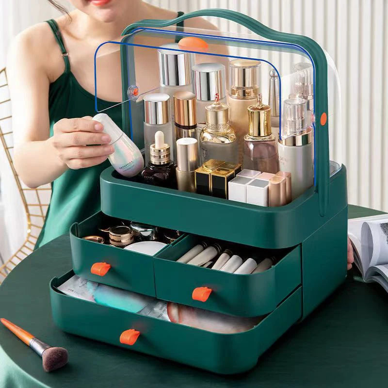 GlowNest™ Draagbare Make-up Organizer met Handgreep en Laden